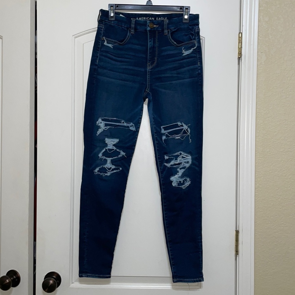 Dark denim AE next level stretch jeans